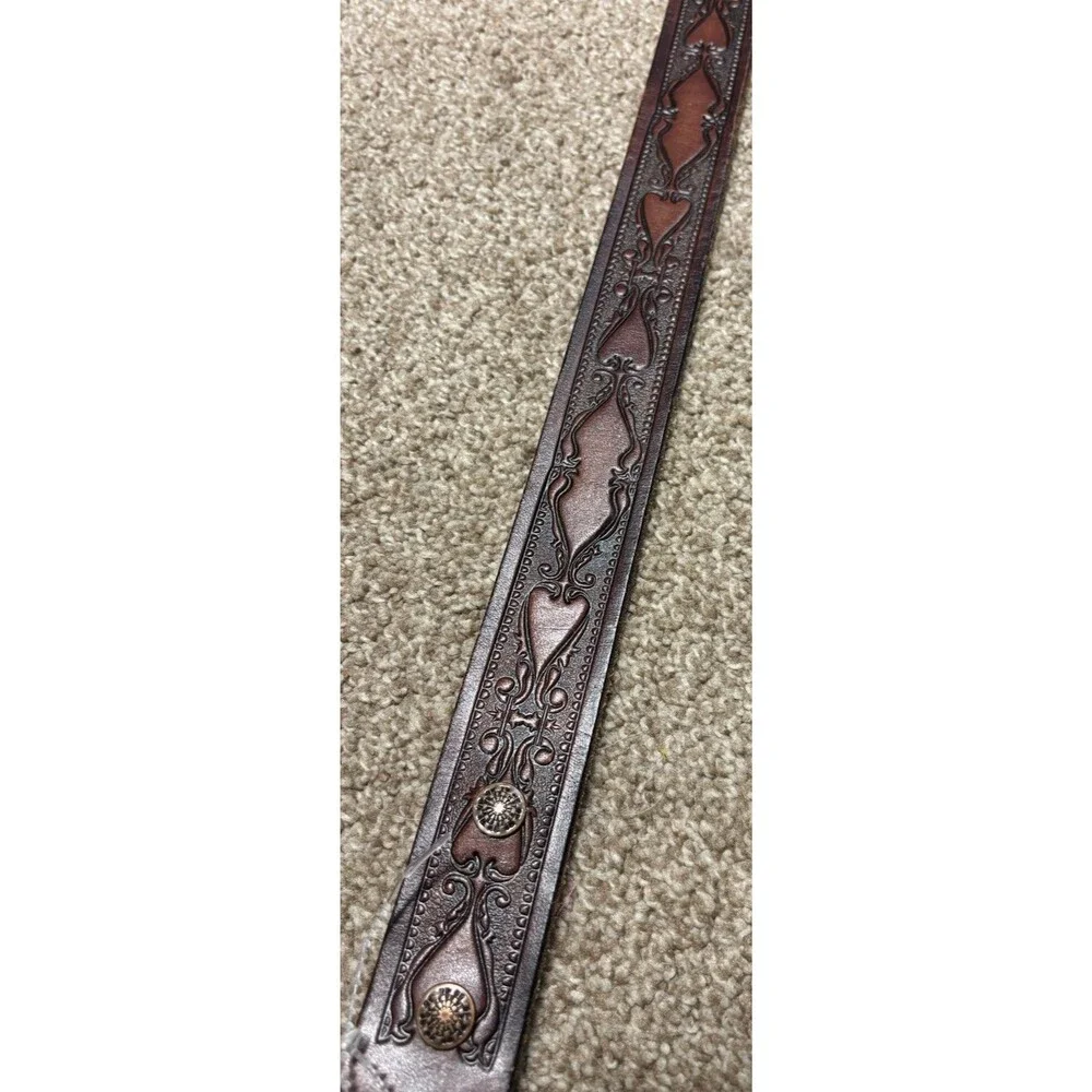 Vintage Bergamot‎ Bowhunter Reward Pewter Belt Buckle Leather Western Tooled USA